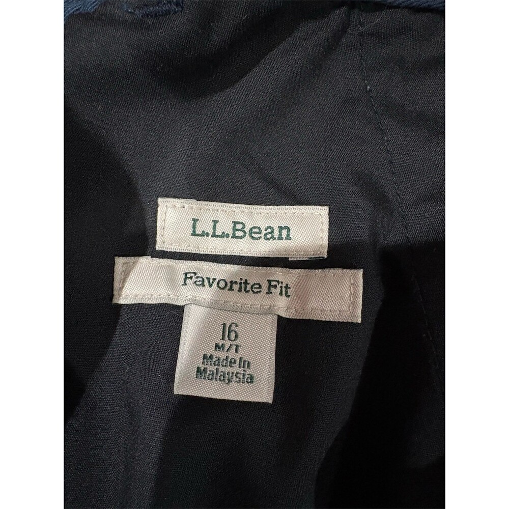 L.L.Bean Favorite Fit Womens Size 16 Navy Blue Straight Leg Flat Front 30 - Picture 7 of 10